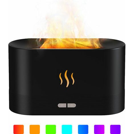 Humidificateur d'aromathérapie à flamme USB, lumière aromatique pour la maison, noir (1/5)