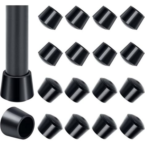 Protections antidérapantes pour pieds de chaise, 16 embouts en caoutchouc 14 mm, patins de rechange pour tabourets et meubles, protège-sols efficace (1/5)