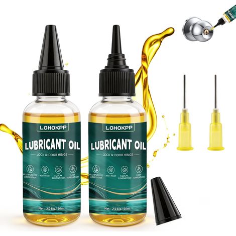 Huile pour Serrures de Porte, 2 x 60ml Lubrifiant de Charnières (1/5)
