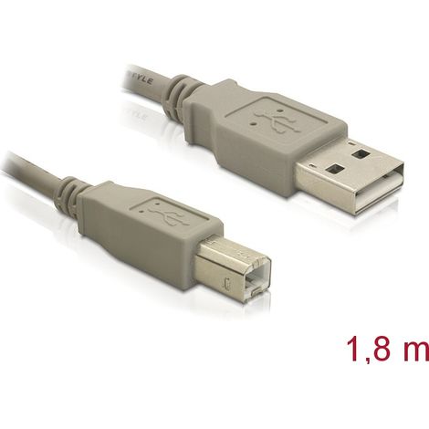 Delock cable usb 2.0 a-b upstream male/male 1,8 m