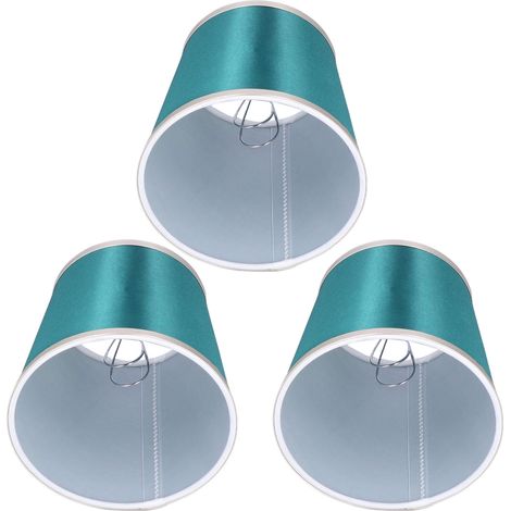 Lot de 3 abat-jour cylindriques en tissu à clipser pour lampes de table et lustres, 15 x 14 x 11 cm (1/5)