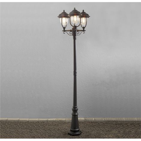 LED Straßenlaterne Kandelaber im Landhausstil, 3 flammig, schwarz, Höhe 218cm (1/5)