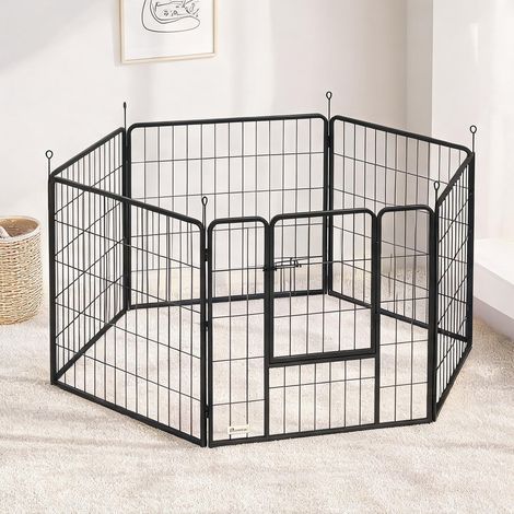 Barrière pour chien coloris gris en acier 160 x 80 x 80 cm (1/5)