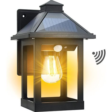 Solarbetriebene LED-Wandleuchten mit Bewegungsmeldern, 4 Außeneinheite (1/5)