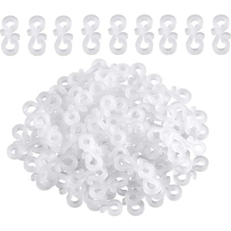 Crochet de gouttière pour guirlande lumineuse féérique, 200 pièces, en forme de S, plastique, 3,5 x 1,7 cm, étanche, pour guirlande lumineuse extérieure de Noël. (1/5)