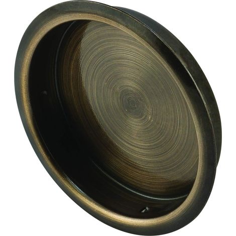 Poignée de traction, 1–3/10,2 cm Round, Laiton Antique, plaqué (lot de 2) (1/4)