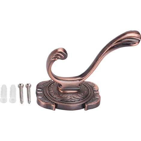 Porte-Serviettes En Métal - Crochet Mural Alliage De Zinc - Pour Salle De Bain Et Chambre - Finition Bronze Rouge - 1 Pièce (1/5)