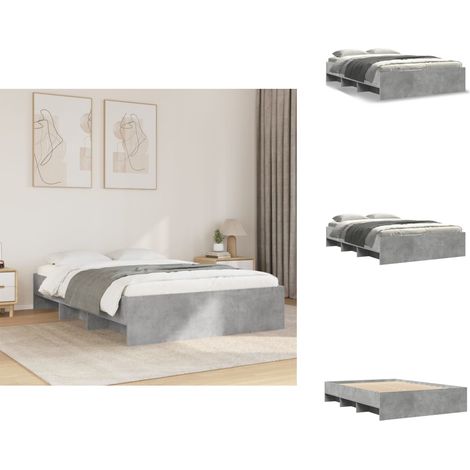 Bettgestell Betongrau 120x200 cm Holzwerkstoff - Bettgestell - Bettgestelle - Bettrahmen - Bett (1/5)
