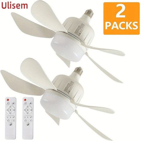 Lot de 2 ventilateurs de plafond – 3 vitesses réglables – 5 pales – Télécommande – Éclairage LED 2700K-6000K ajustable – Installation facile (1/5)