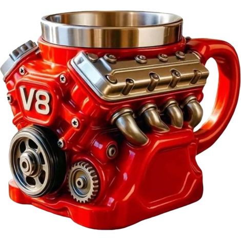 Tasse à Café Rouge V8 – Rétro et Vintage – Cadeau Parfait pour Amateurs de Café – Design Unique (1/4)