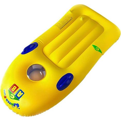 Planche Gonflable Surf Portable Avec Poignée, Pour Plage Été Surf Natation 110x50cm Jaune - (1/2)