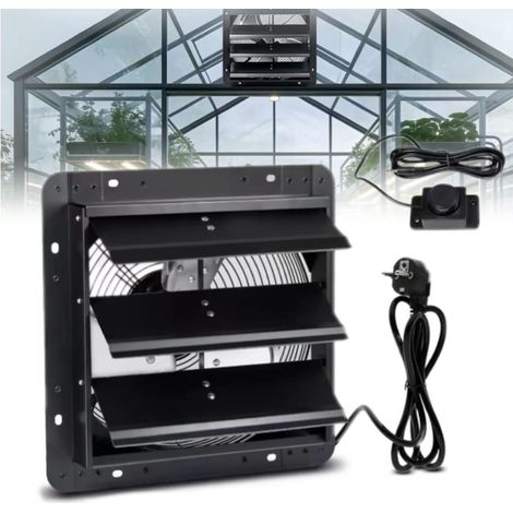 Ventilateur d'extraction à persiennes-12 pouces,aérateur,contrôle intelligent de l'humidité,convient à la ventilation et au refroidissement des serres (1/5)