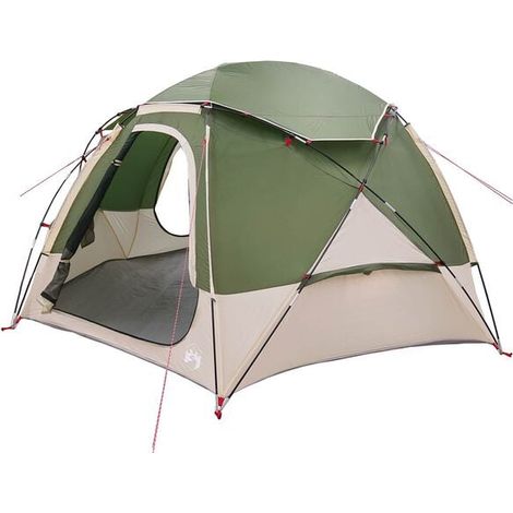 Tente dôme avec housse imperméable amovible, verte, tente 4 personnes