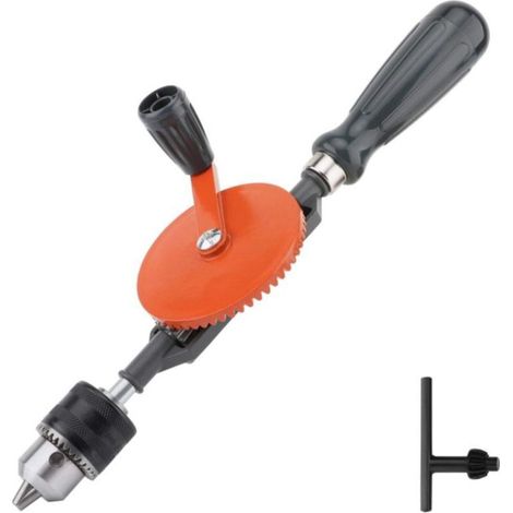 3/8 Pouces (1.5-10mm) Orange Perceuse à Main, Perceuse Manuelle à Double Pignons en Acier Moulé de pour Perceuse Manuelle en Plastique et en Bois (1/5)