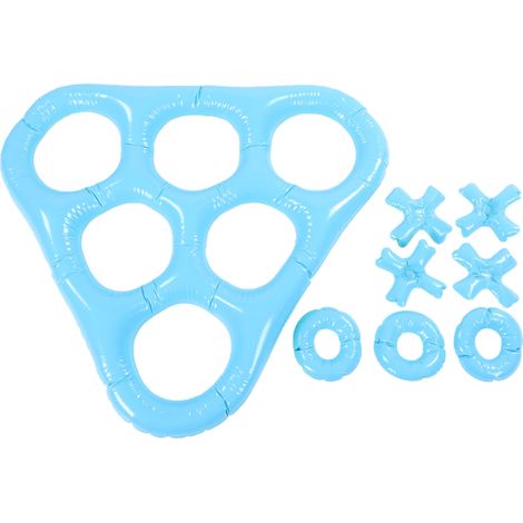 Jeu de lancer interactif en forme de triangle gonflable pour piscine extérieure, bleu et vert. (1/5)