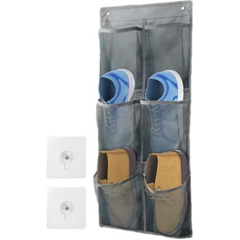 Wall Mounted Shoes Rack with Sticky Hanging Mounts,Shoes Holder Storage Organizer Shelf, Door Shoe Hangers (1/5)