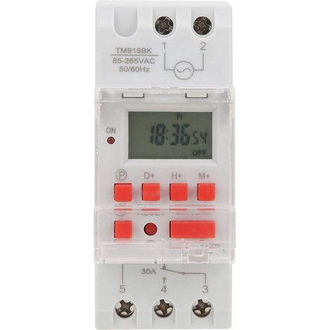 TM919BK 85 265V AC 30A LCD 7-Tage programmierbare digitale Zeitschaltuhr (1/5)