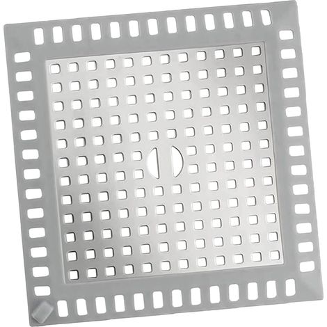 1 Filtre de vidange carré, Acier inoxydable, 12 cm x 12 cm, Anti-cheveux, Salle de bain, Cuisine