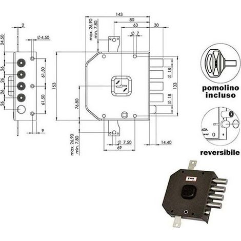Serrure Sic.Triplex Droit Dm A414 Moia