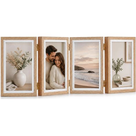 Cadre Photo Multiple, Cadre 10x15cm,Cadre Photo 4 Pliable (1/5)