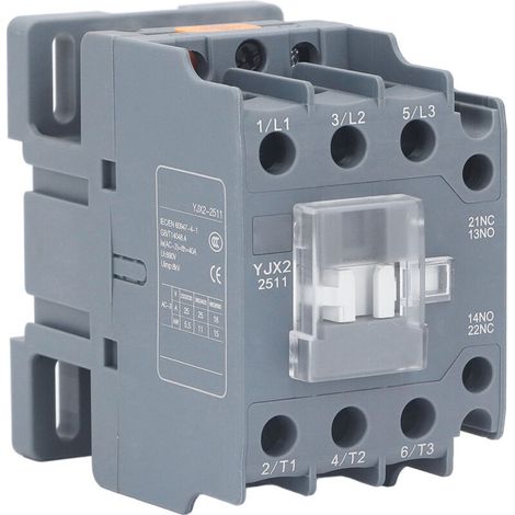 Contacteur AC à 3 pôles, basse tension 25A, Rail DIN, compresseur à condensateur pour moteur HVAC, 220V (1/5)