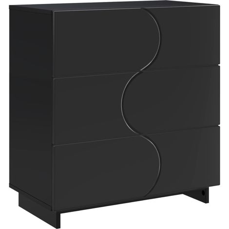 Aparador Negro 70 x 38 x 75 cm Madera de ingeniería vidaXL (1/5)