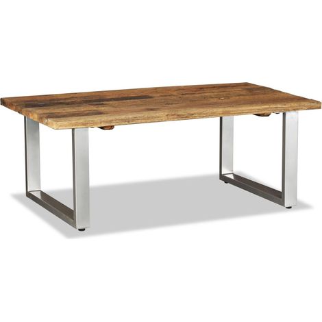 vidaXL Tavolino da Salotto in Legno Massello Recuperato 100x60x38 cm (1/5)