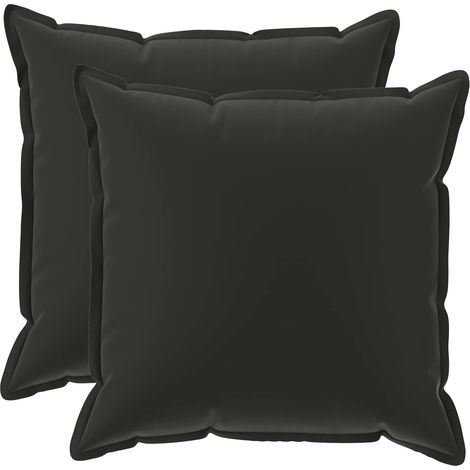 vidaXL Funda de almohada 2 uds. HOUTEN Negro 80 x 80 cm Poliéster (1/2)