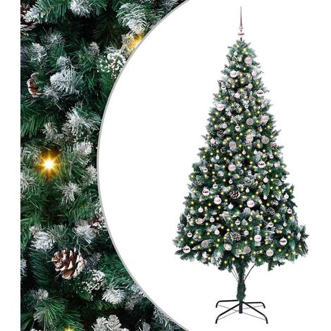 Sapin de Noël，Arbre de Noël artificiel Vert 240 cm PVC, Acier et Plastique CFW59093 (1/5)