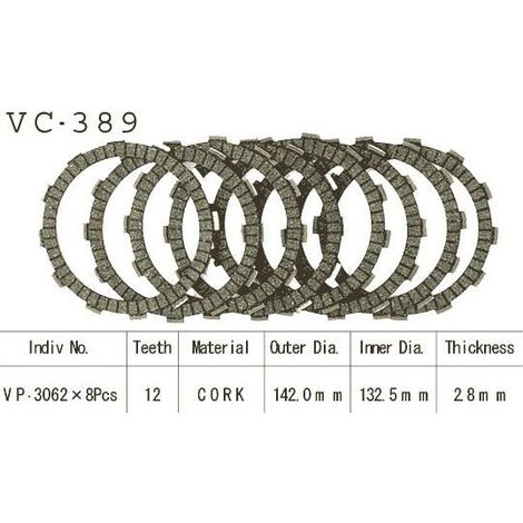 Kit Disques d'Embrayage Garnis Cross Rm 125 1992/2003 (1/2)