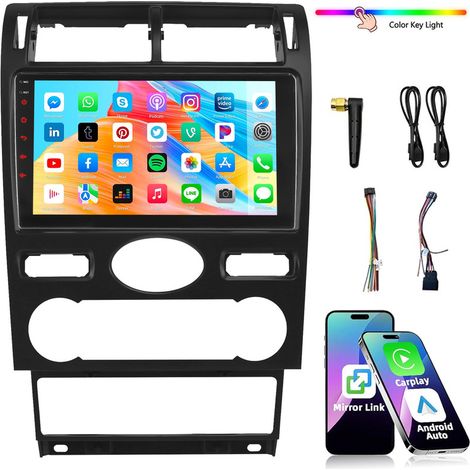 Autoradio 9 Pouces Android Auto Apple CarPlay Sans Fil pour Ford Mondeo MK3 2004-2007 - GPS, Bluetooth, USB, RDS (1/5)