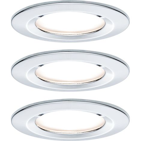 Paulmann Nova Spot encastrable pour salle de bains jeu de 3 LED LED 18 W IP44 chrome (brillant) (1/5)
