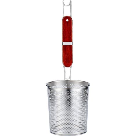 1 Passoire, Maille Fine, Acier Inoxydable, Poignée Bois, 12cm, Cuisine