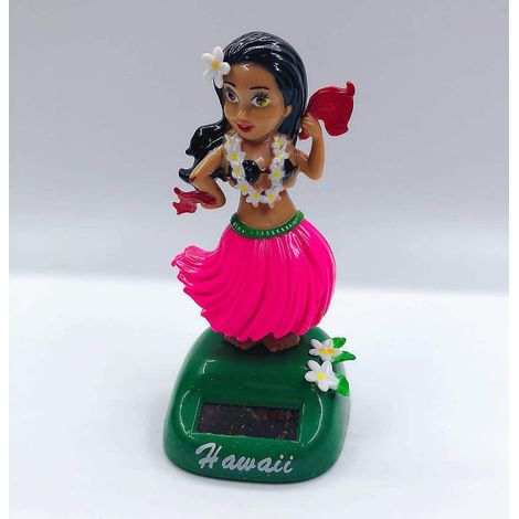 Niedliche Cartoon-Hawaii-Mädchen-Auto-Armaturenbrett-Ornament-Solar-Wackelfigur-Auto-Innendekoration (1/4)