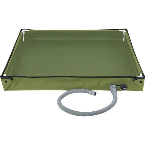 Base De Douche Pliable pour Camping, 80x80x10cm,vert Bac De Douche Portable avec Tuyau De Drainage Accessoires De Camping pour Camping, Plage, Extérieur (1/5)