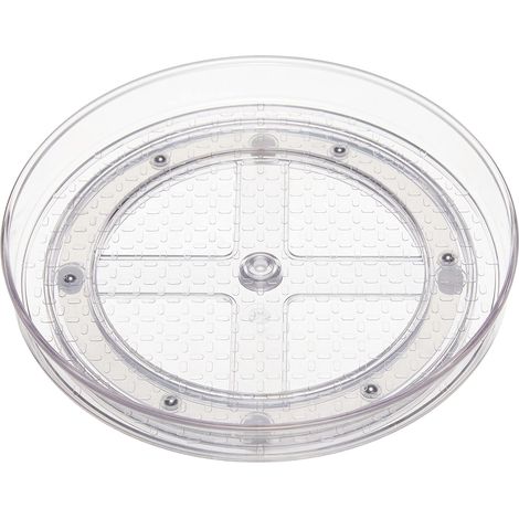 Plateau Tournant - Lot De 2 - Plastique Transparent - Rotation Fluide - Cuisine Et Placard - 22,9 Cm (1/5)