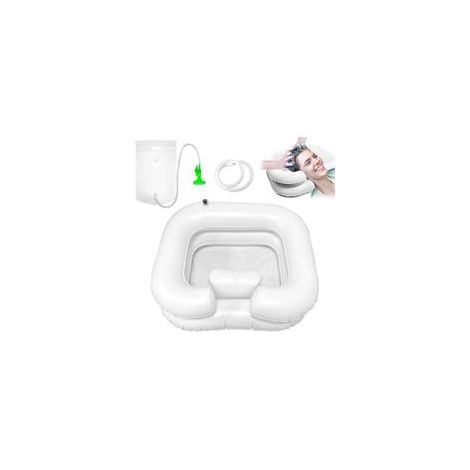 Lavabo à Cheveux Gonflable, Avec pommeau de douche et sac à eau, Bassin Gonflable pour Laver, Bac à shampoing gonflable, Système de douche, Grande vasque gonflable, Portable Lavabo Gonflable (1/5)