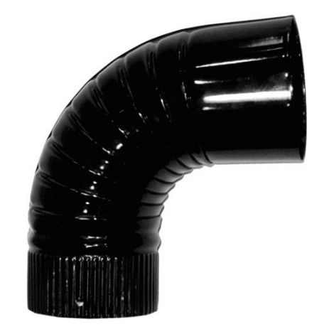 90 mm Ofenrohrbogen aus glasiertem Schwarz. 90°.