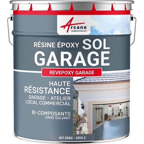 Epoxidharzlack: Garagenboden - REVEPOXY GARAGE - Grau 2 RAL 7046 - kit 5kg bis zu 16m² für 2 Schichten