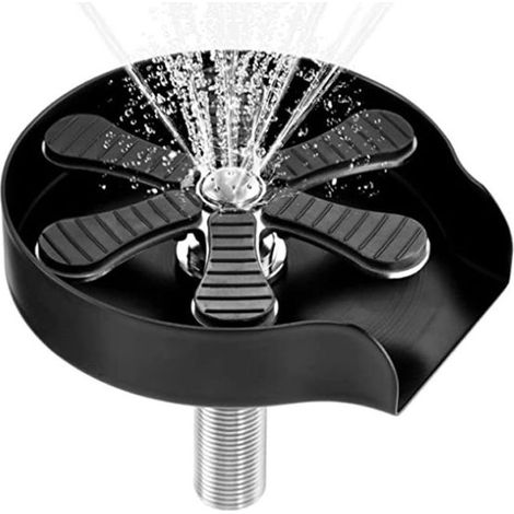 Rince Verre Evier, Lave Verre pour éVier Lavabo, Rince Verre Brosse En Verre pour éVier De Bar, En Acier Inoxydable, Lave Biberon Bouteille, Accessoire Evier Cuisine, Rinceur De Verre, Noir (1/5)