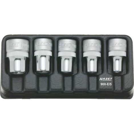 HAZET TORX® Steckschlüssel-Satz (1/12) 900-E/5 Vierkant hohl 12,5 mm (1/2 Zoll