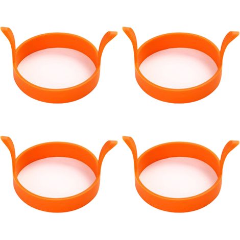 Lot de 4 moules à omelettes ronds en silicone - Orange