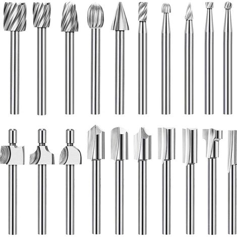 Lot de 10 Mèches Gravure Carbure HSS pour Outils Rotatifs, Sculpture Bois, Perçage et Gravure (1/5)
