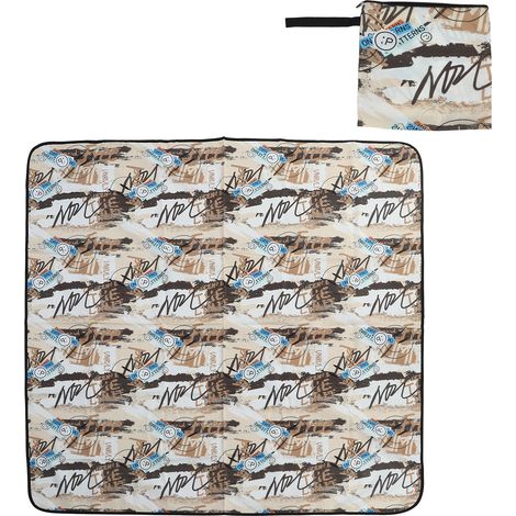 Couverture de pique-nique imperméable PVC grand format portable pour plage, camping, randonnée et voyages - Tapis outdoor 145x150 cm (1/5)