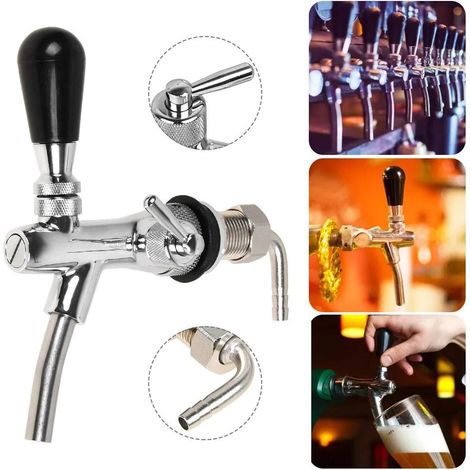Robinet à bière réglable chromé pour équipement de brassage, tireuse et fût amateur, mousse parfaite et pression stable (1/5)