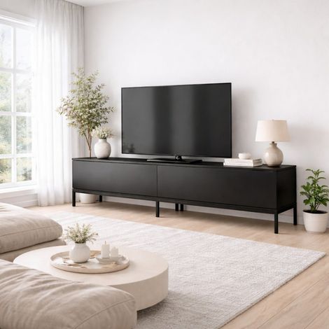 TV-Möbel Lord Schwarz Melamin 180x47x30 cm