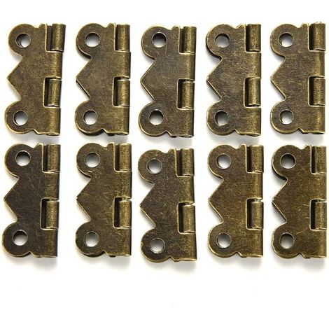 10 mini charnières papillon pour bijoux, coffret cadeau, boîte à vin, poupée en bois, charnières pour armoire, boîte à bijoux, tiroir, réparation DIY 20x17mm (90 degrés)