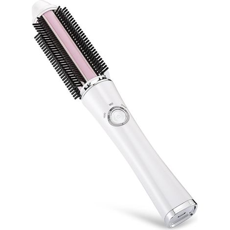Lisseur et boucleur de cheveux sans fil USB, peigne coiffant portable, batterie rechargeable 2600mAh, double tension, format mini pour voyages et déplacements professionnels, blanc (1/5)