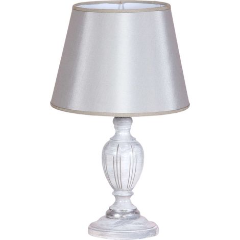 Lumetto In Legno Classico Grigio Sfumato Con Paralume 1 Luce Sternidi