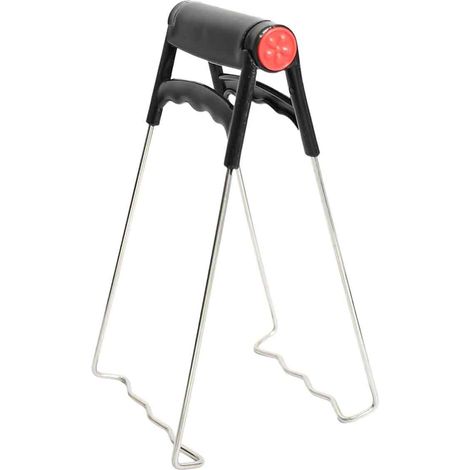 Pinces bols inox pliables, antidérapantes, transport plats chauds/four, assiettes/casseroles/plateaux sécurisés (1/5)